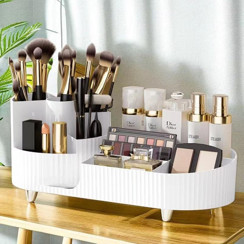 Organisateur de maquillage en plastique Zackarie, Blanc