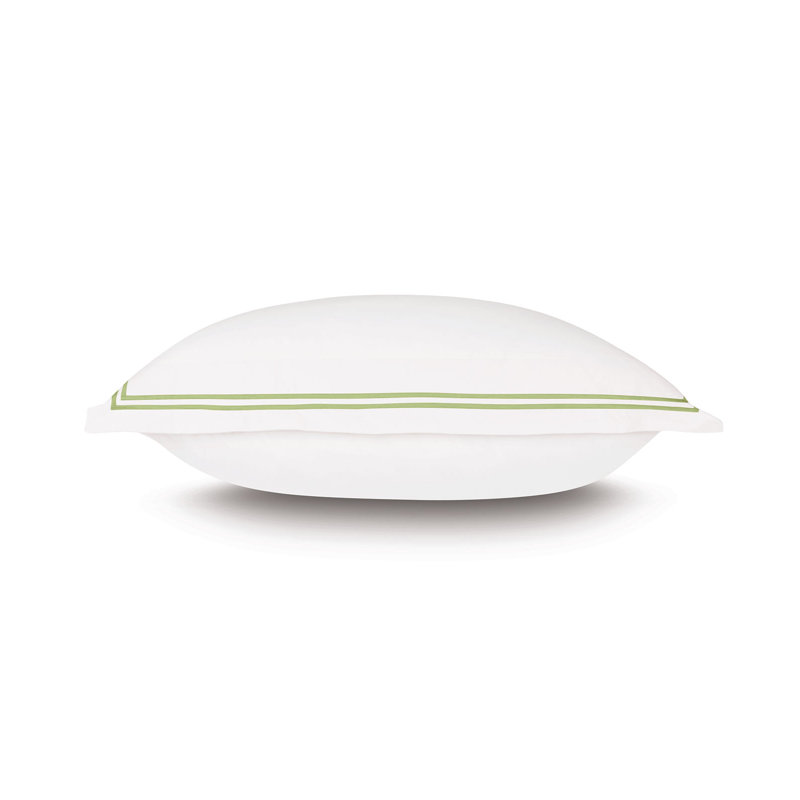 Enzo 100% Cotton Pillow Sham, White/Lime, Queen
