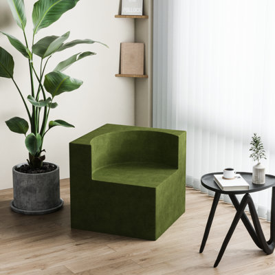Canapé modulaire désossé Wowmax de Novelty Living Comfort, canapé-lit simple avec accoudoirs, fauteuil d'appoint confortable, canapé-lit à siège profond et confortable pour le salon, la chambre à coucher et la compression verte