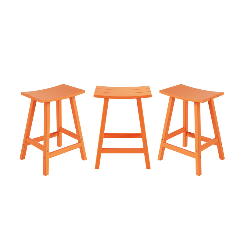 Tabouret d'extérieur Laguna, Tabouret de comptoir (siège d'une hauteur de 24 p, Orange