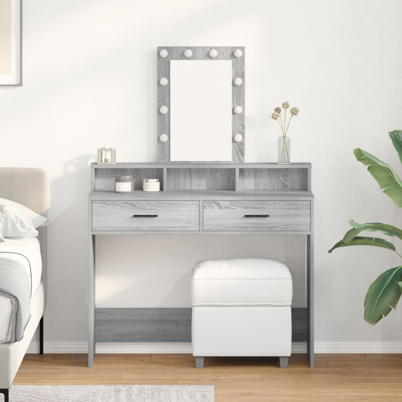 100 X 41 X 140 Cm Mirror Vanity Table, Grey Sonoma