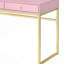 Bureau de coiffeuse à finition rose et or avec miroir et plateau à bijoux Coleen