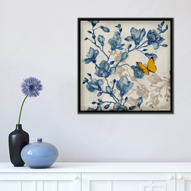 «Sunny Breeze», reproduction sur toile, H 18 po x l 18 po x P 1,5 po, Toile avec cadre noir, Pas de tapis