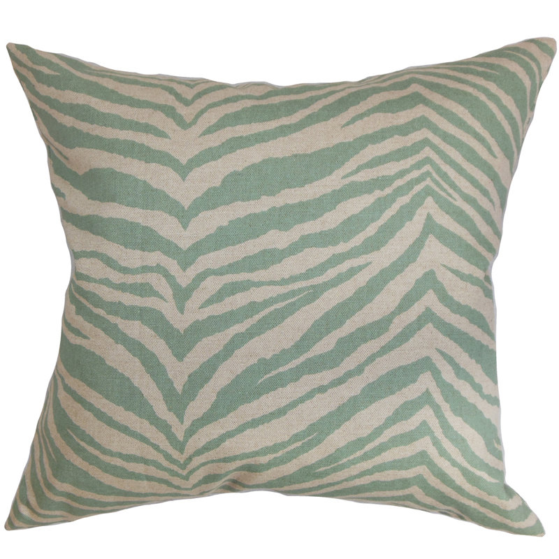 Housse de coussin en coton à imprimé zébré Cecania, Noir blanc, 18 po x 18 po
