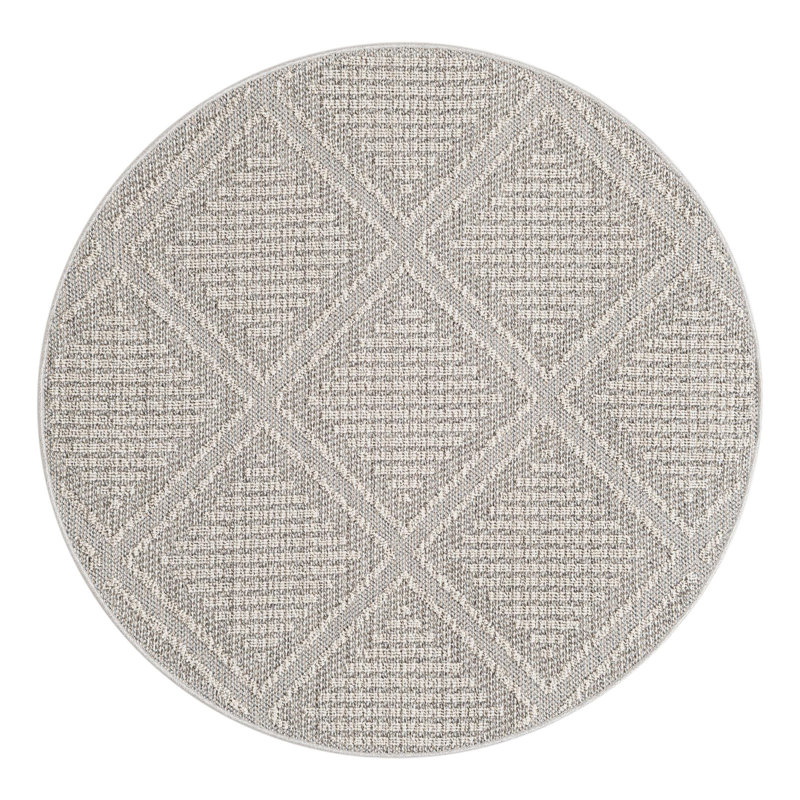 Indoor/Outdoor Trellis Area Rug, Round 5'3"