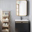 Miroir mural encadré en métal doré 24 x 36 po pour le charme de la salle de bain, verre de haute qualité, alliage de rouille, système de suspension renforcé, fiabilité et cadre, crochets pour une utilisation à long terme-1177518261