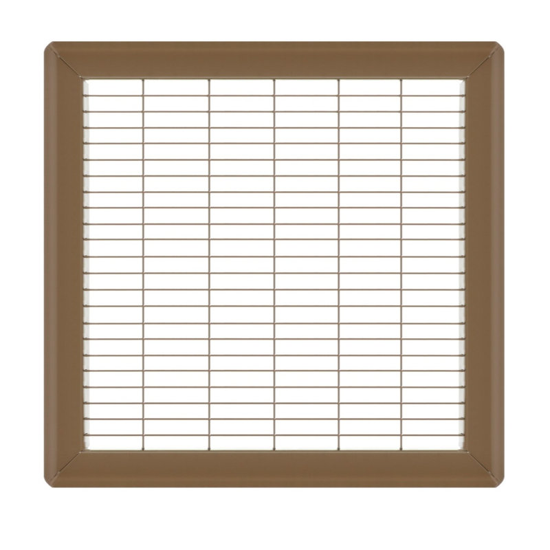 Gril de plancher brun de gros calibre, H 0,9 po x l 12 po x L 12 po