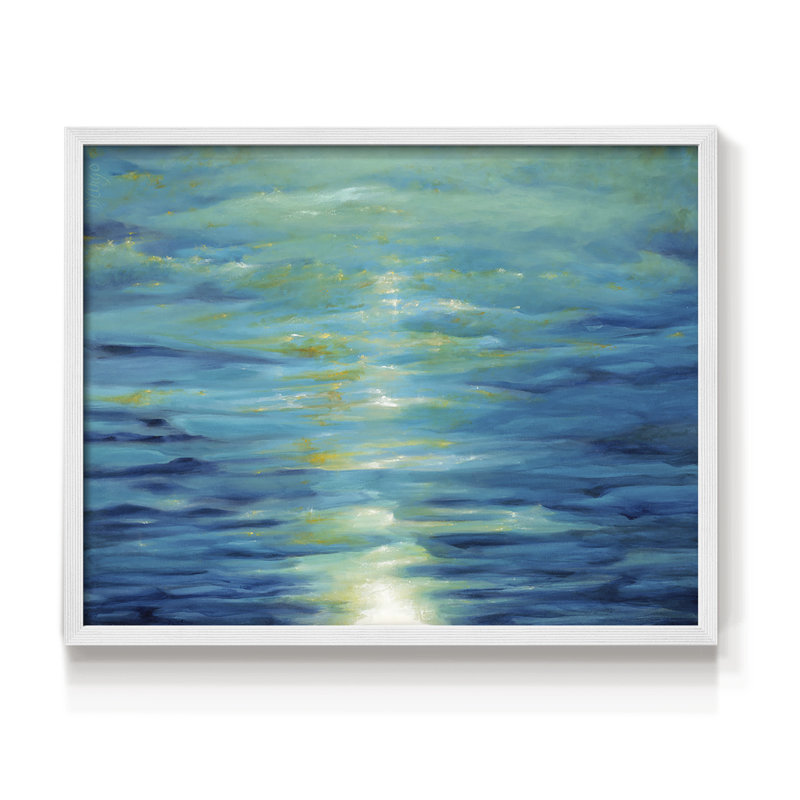 Bleu profond - impression encadrée - réversible, Blanc, H 16 po x l 20 po