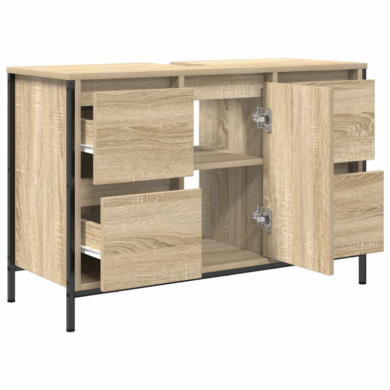90mm Single Bathroom Vanity with Basin, Sonoma Oak 
