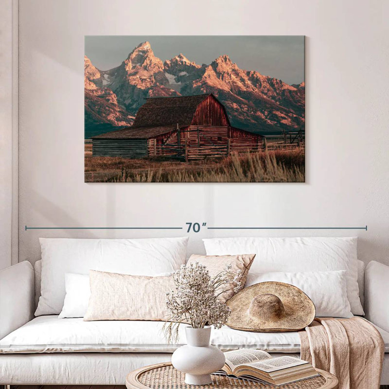 Lilie Scenic Teton Barn, H 30 po x l 45 po