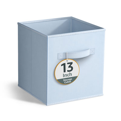 13 cubes de rangement pliables avec poignées 1 pièce, bleu pastel