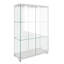 Vaisselier moderne en verre avec lumières DEL, vitrine à 2 portes et 3 tablettes, bibliothèque en verre trempé pour le salon ou la chambre à coucher, assemblage rapide-292276623