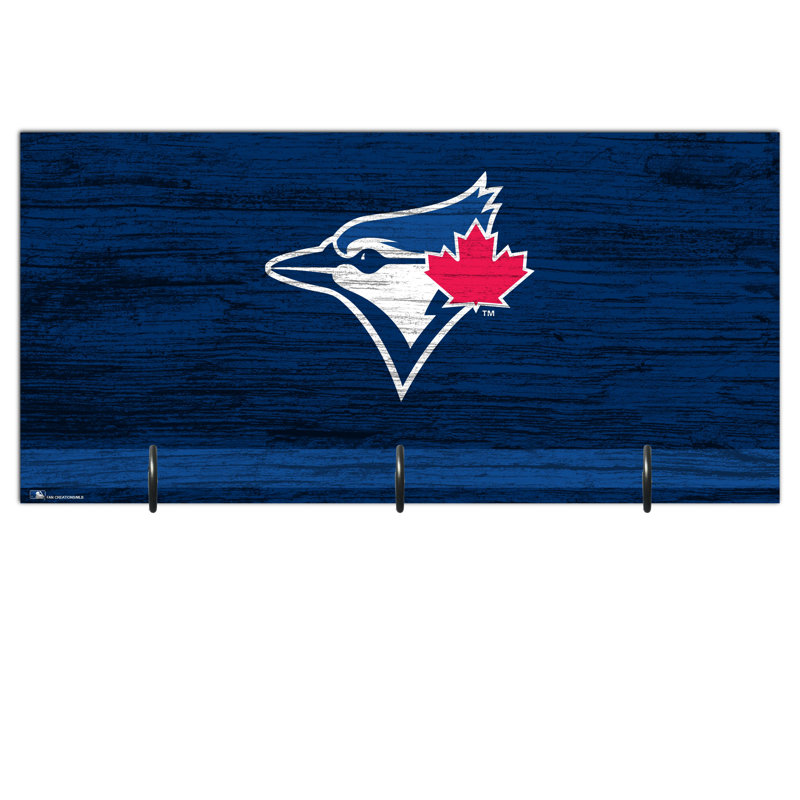 3 - Hook Wall Mounted Coat Rack, Blue Jays