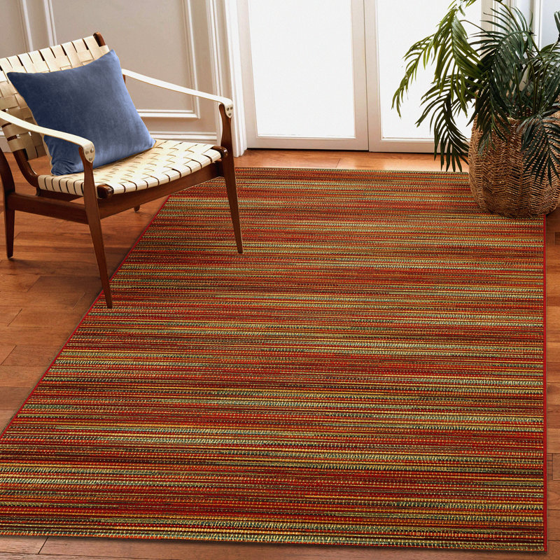 Waller Striped Indoor / Outdoor Rug, Rectangle 6'6" x 9'4"