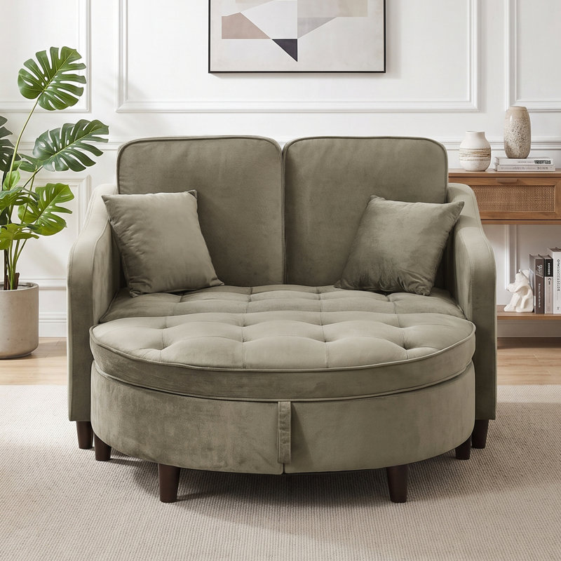 Upholstered Chenille Armchair, Brun