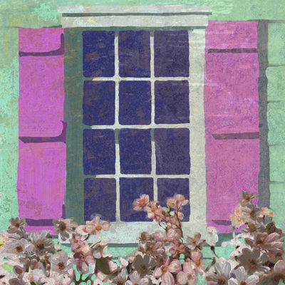 Window Floral II 1 Piece Wrapped Canvas Painting