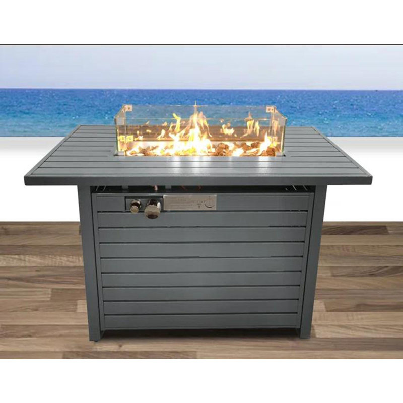 Steel Propane Fire Pit Table with Lid
