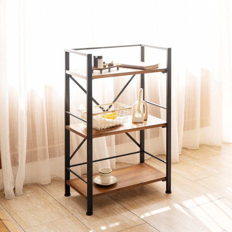 Bibliothèque étagère Iron, (3 tablettes) H 39,8 po x l 22,4 po x P 12,6 po, Noir