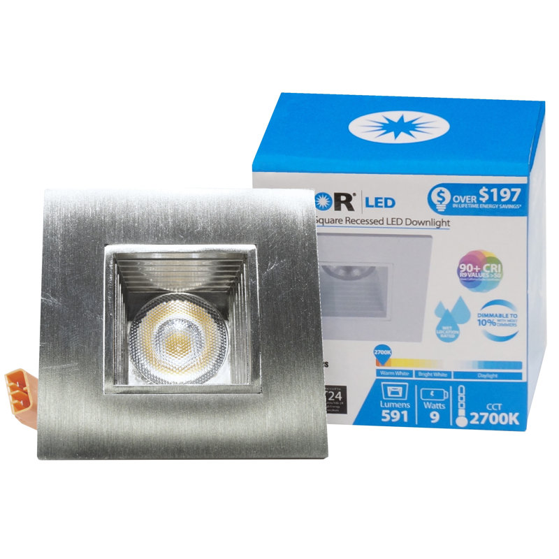 Ensemble d'éclairage encastré 3,13 "Remodel LED Retrofit, Nickel