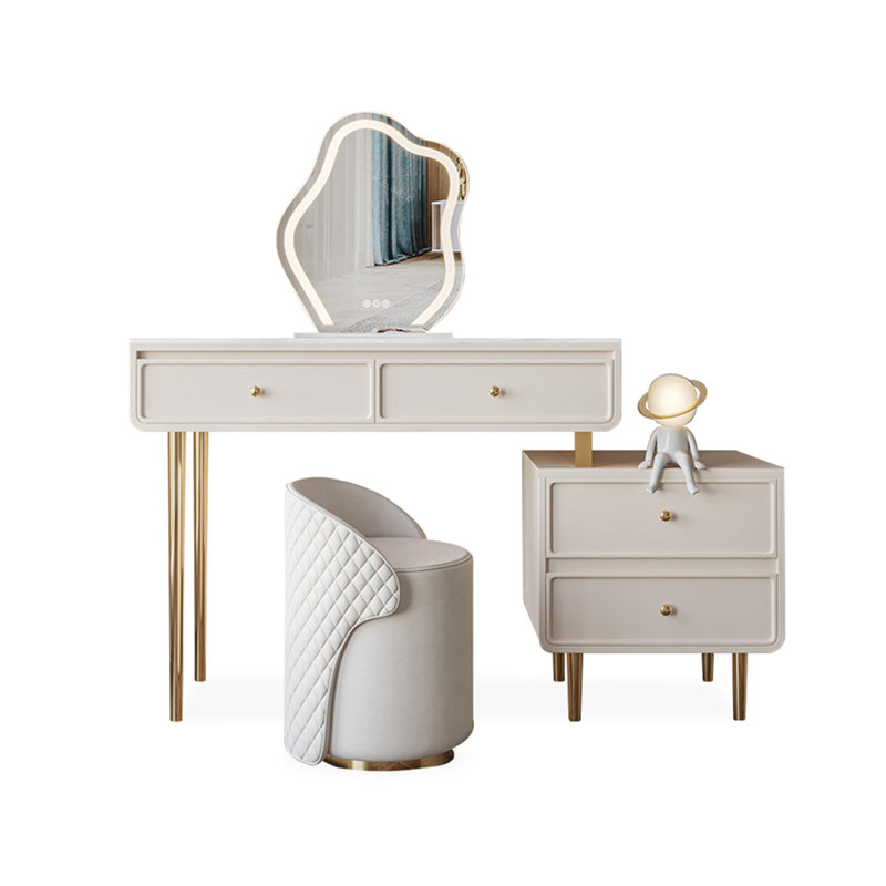 Makeup Vanity with Light mirror,4 drawers,1 chair