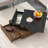 Multi-Functional Square 360°Rotating Coffee Table With 2 Drawers, High Gloss 2-Tier Centre Table With Swivel Tabletop And Storage, Walnut Table Frame Side Table For Living Room
