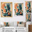 Impression sur toile encadrée orange et verte Mid Century Momentum II-88517379-88517380