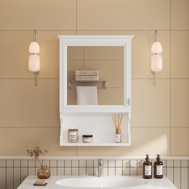 Armoire de rangement murale avec porte en verre