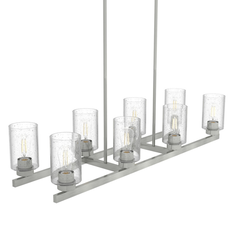 Hartland 8 - Light Kitchen Island Linear Pendant, Brushed Nickel