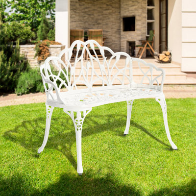 La chaise d'extérieur en fonte d'aluminium - peut supporter un poids lourd en blanc améliore l'attrait visuel