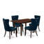 L'ensemble de table de cuisine 90 pièces 90F81372811D4C82B94155CFC06049F1 comprend une table de salle à manger rectangulaire avec rallonge amovible et 4 chaises rembourrées, acajou-123099970-123099966