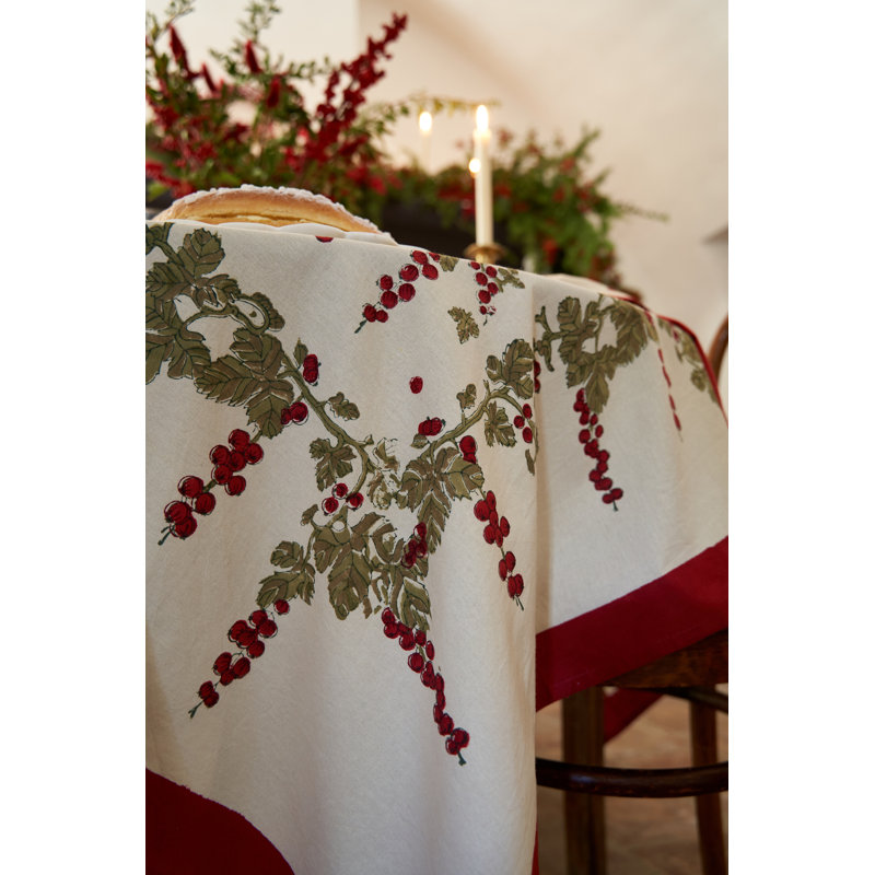 Gooseberry Handmade Floral Tablecloth, 90" Square