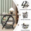 Table de bout étroite 25,59 po avec tablettes de rangement à 3 niveaux et canapé gris moderne avec structure en métal