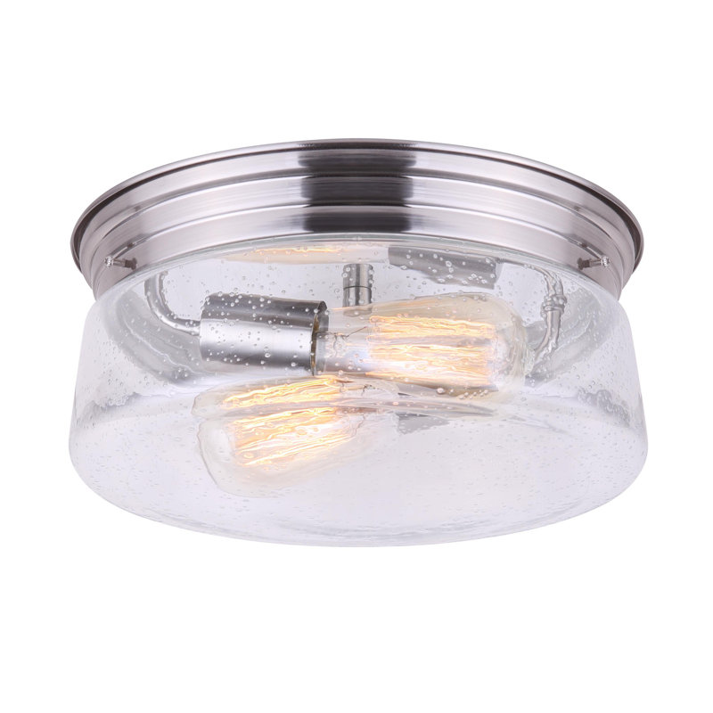 Marquette Glass Flush Mount, Brushed Nickel