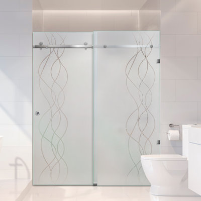 Portes de douche coulissantes doubles en verre 66 po x H 80 po