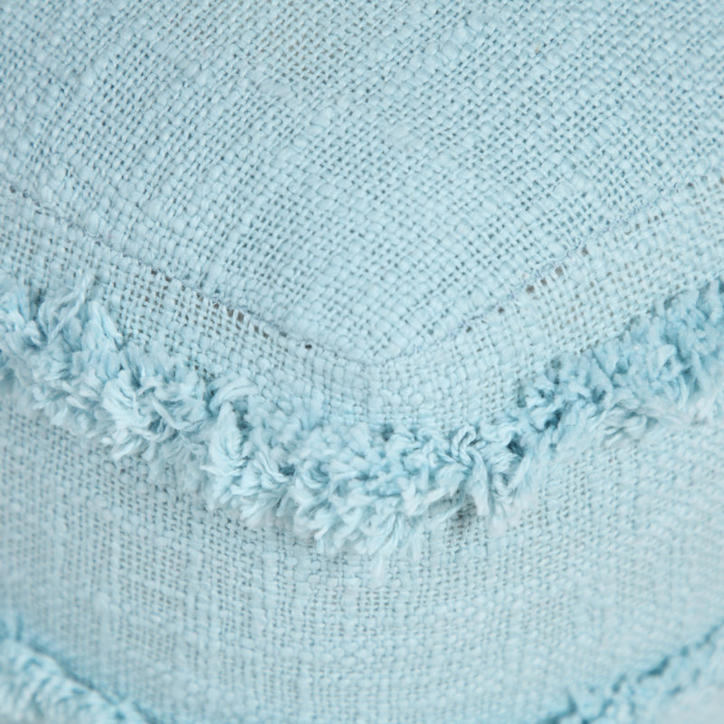 Petit pouf carré en coton touffeté à la main Assal Everyday, Bleu