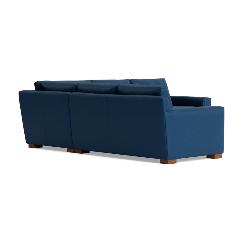 Catalina Leather Sectional, Right Hand Facing, Leather - Deep Blue