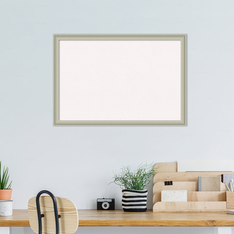 Amanti Art No Cork Plastic Bulletin Board, 18" x 26", Silver