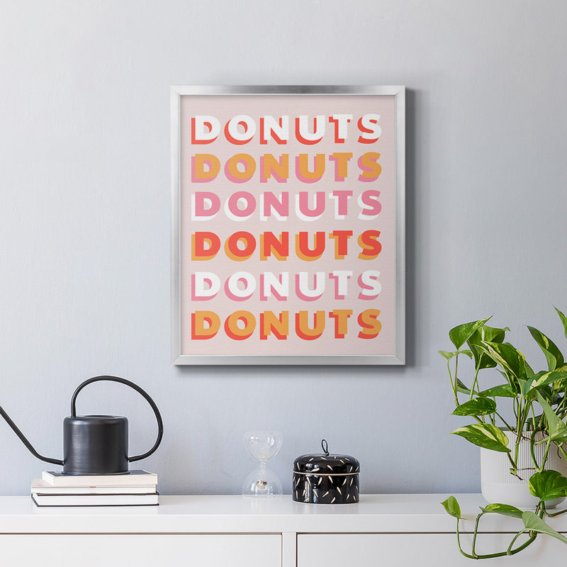 Toile encadrée Donuts Premium - prête à être accrochée, Argent, H 20 po x l 16 po