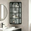 Armoire de coin murale noire avec porte en verre, rangement à quatre niveaux pour une utilisation dans plusieurs pièces-1703752267