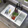 30" X 19" White Undermount Kitchen Sink Workstation Rectangular Topmount Sink Granite Composite Dual Mount Single Bowl Basin Farmhouse Deep Sink with Prep Sink Colander&Accessories
