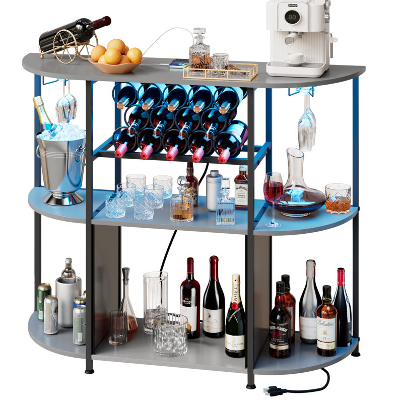 Wine Bar Cabinet, Gray