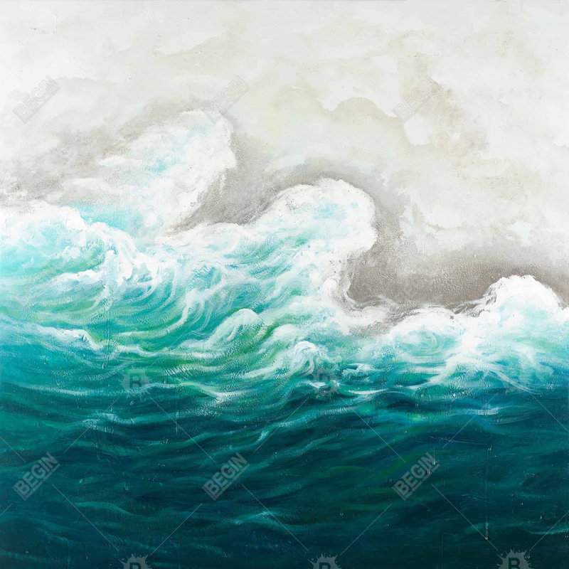 "Bord de mer" sur toile, H 36 po x l 36 po