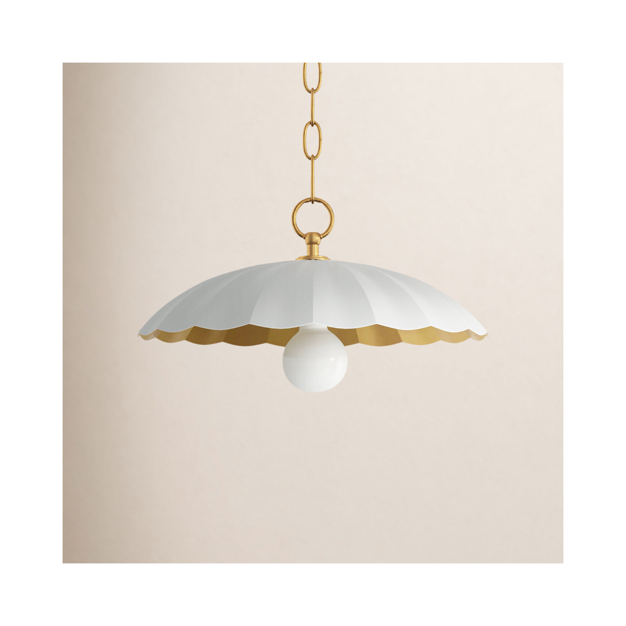 Granduca Single Light Metal Steel Dimmable Pendant, Matte White