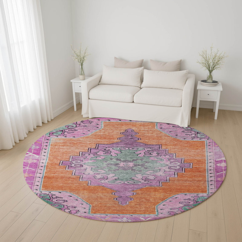 Tapis de qualité supérieure lavable à la machine AMF1731, Rond 8 pi