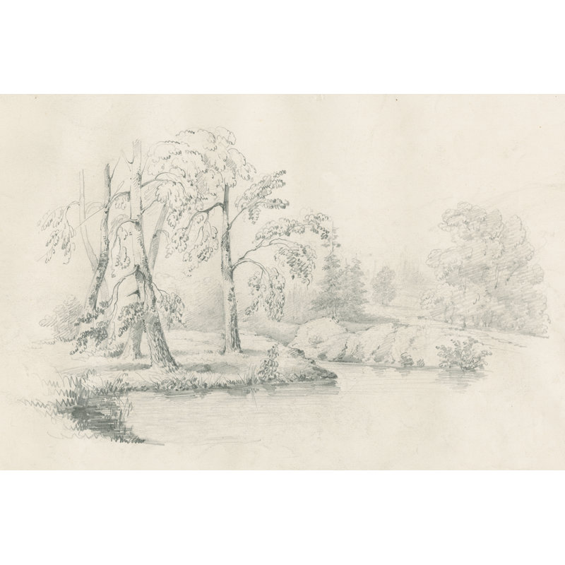 Lakeside Sketch by Wild Apple Portfolio - Wrapped Canvas Print, 81cm H x 122cm W