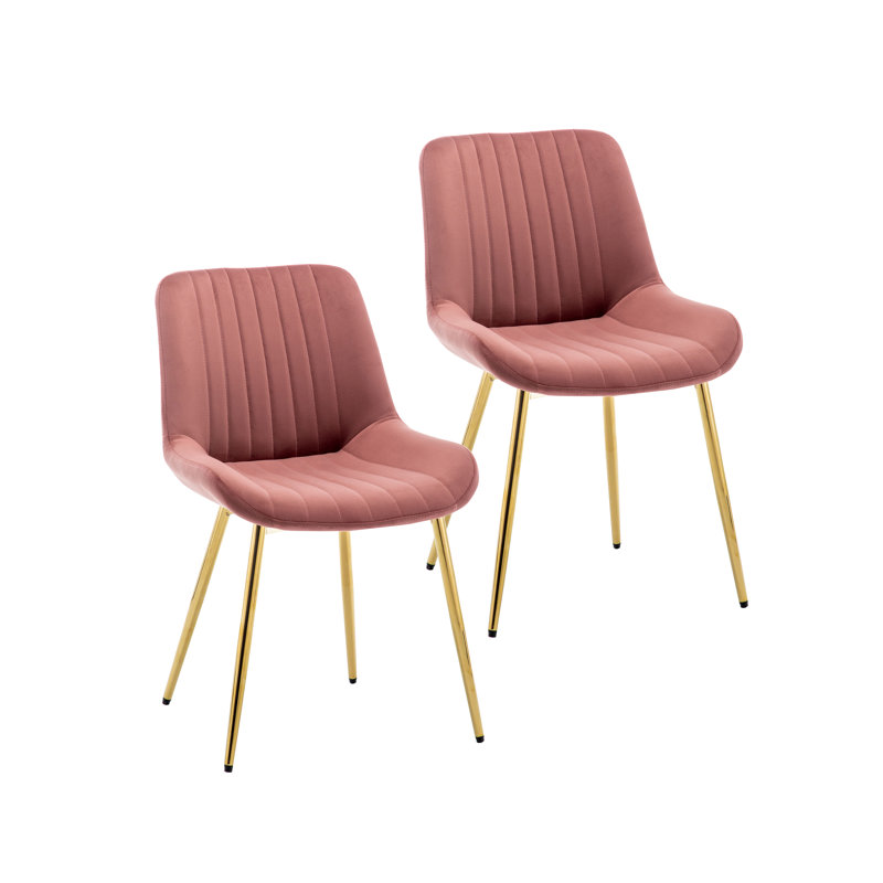 47 cm H Velvet Side Chair, Rose