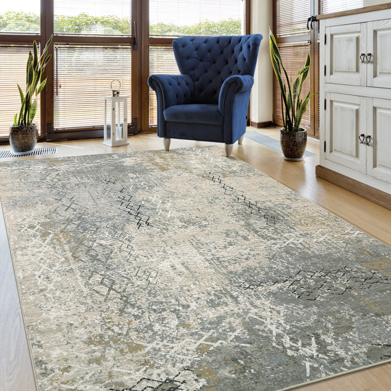 Karamba Washable Abstract Indoor Rug, Rectangle 8' x 10'