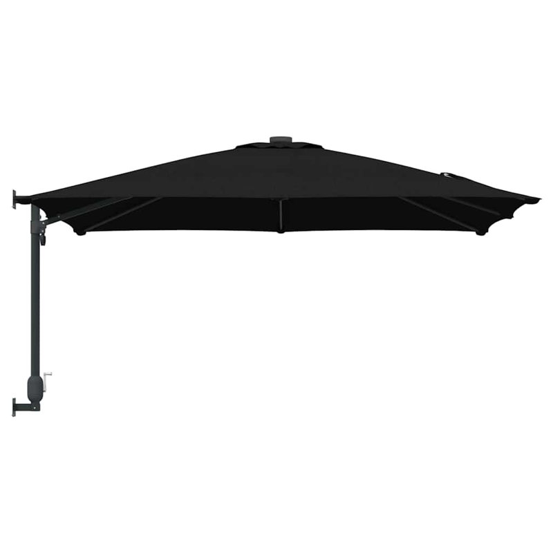 Wall Mount Parasol, Black, 160cm H x 247.5cm W x 247.5cm D
