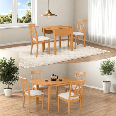 Extendable Wood Modern Dining Table Sets(Must include both Table and Chair)