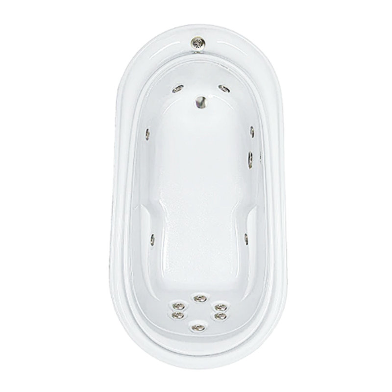 72" L x 37" W Elite Series Drop in Combination Acrylic Bathtub with Reversible Drain in White